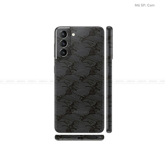 Dán Skin Galaxy S21 Series Vân Pattern Wave Đen | UVPT09