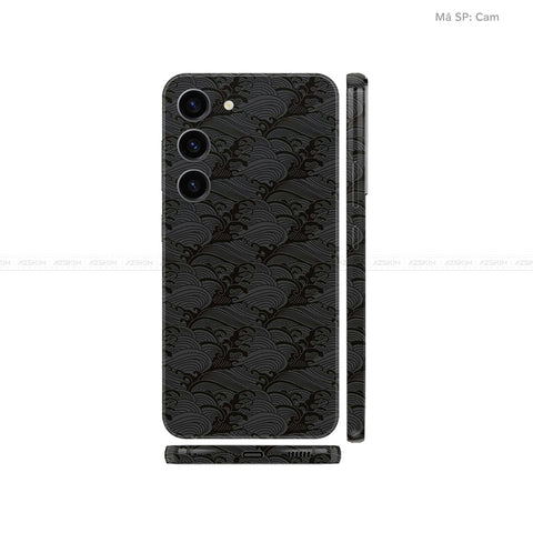Dán Skin Galaxy S23 Series Vân Nổi Pattern Wave Đen | UVPT09