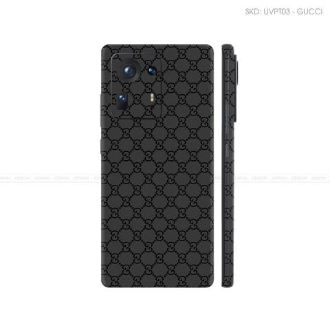 Dán Skin Điện Thoại Xiaomi Mi Mix Series Vân Nổi Gucci Đen | UVPT03