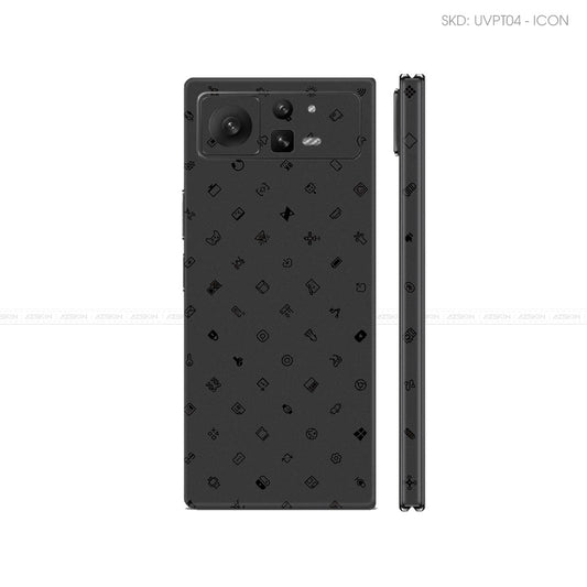 Dán Skin Điện Thoại Xiaomi Mix Fold Series Vân Nổi ICON Đen | UVPT04