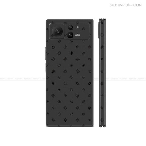 Dán Skin Điện Thoại Xiaomi Mix Fold Series Vân Nổi ICON Đen | UVPT04