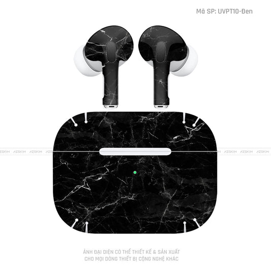 Dán Skin Tai Nghe Airpod 3 Vân Đá Đen | UVPT10