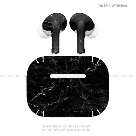 Dán Skin Tai Nghe Airpod 3 Vân Đá Đen | UVPT10