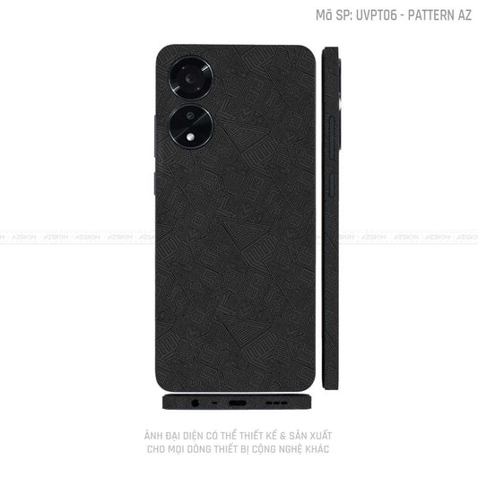 Miếng Dán Skin Điện Thoại OPPO A Series Vân Nổi Pattern AZ Đen | UVPT06