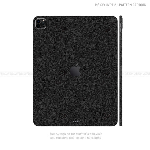 Dán Skin IPad Pro Series Vân Pattern Cartoon Đen | UVPT12