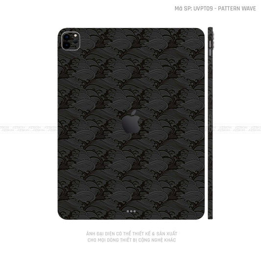 Dán Skin IPad Air Series Vân Pattern Wave Đen | UVPT09