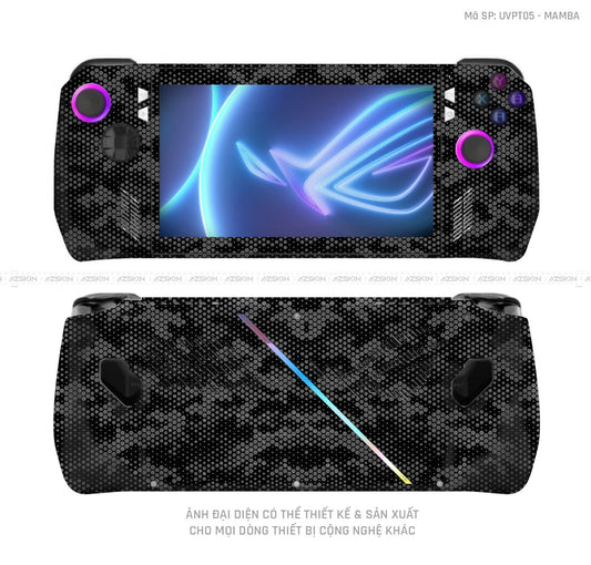 Dán Skin Máy Chơi Game Asus ROG Vân Mamba Đen | UVPT05