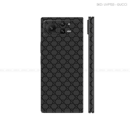 Dán Skin Điện Thoại Xiaomi Mix Fold Series Vân Nổi Gucci Đen | UVPT03
