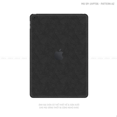 Dán Skin IPad Gen Series Vân Pattern AZ Đen | UVPT06