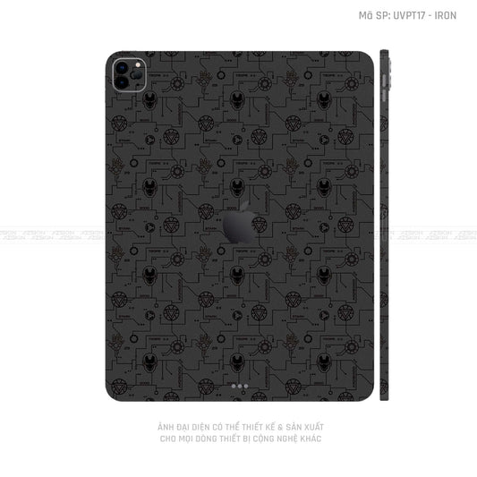Dán Skin IPad Air Series Vân IRonman Đen | UVPT17
