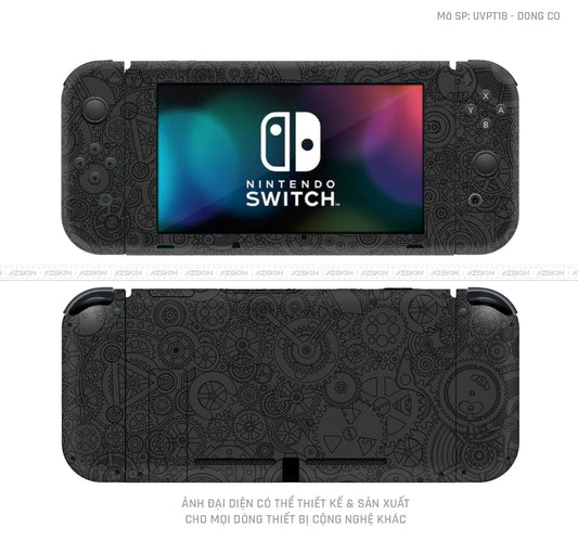 Dán Skin Máy Chơi Game Nintendo Switch Vân Động Cơ Đen | UVPT18