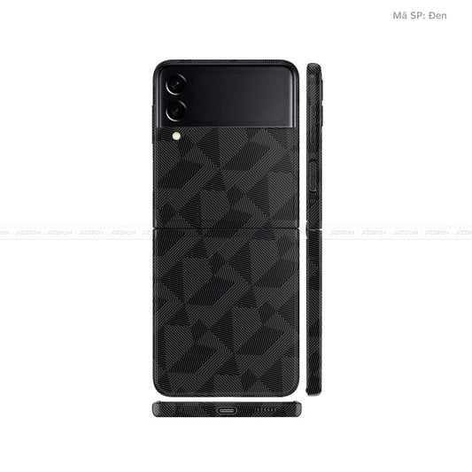 Dán Skin Galaxy Zflip3 Vân Nổi Nordic Đen | UVPT02