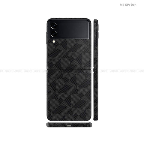 Dán Skin Galaxy Zflip3 Vân Nổi Nordic Đen | UVPT02