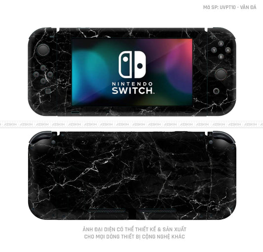 Dán Skin Máy Chơi Game Nintendo Switch Vân Đá Đen | UVPT10
