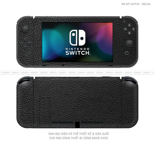 Dán Skin Máy Chơi Game Nintendo Switch Vân Da Đen | UVPT13