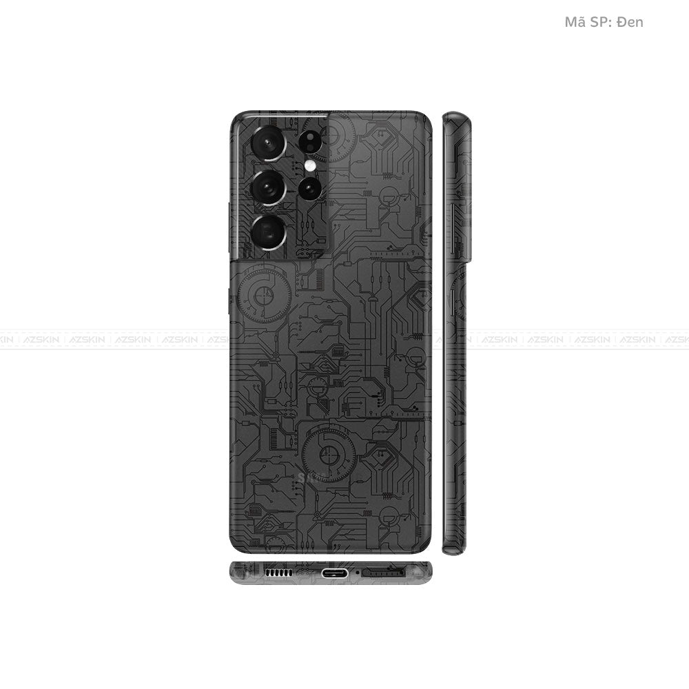 Dán Skin Galaxy S21 Series Vân Vi Mạch 2023 Đen | UVPT14
