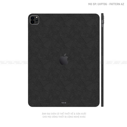 Dán Skin IPad Pro Series Vân Nổi Pattern AZ Đen | UVPT06