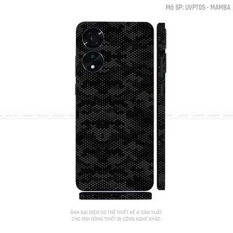 Miếng Dán Skin Điện Thoại OPPO A Series Vân Nổi Mamba Đen | UVPT05
