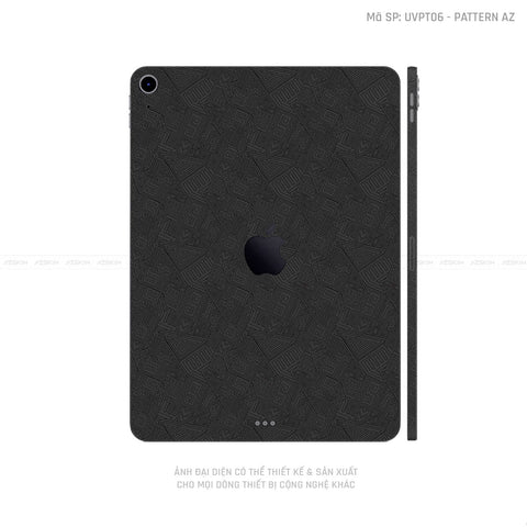 Dán Skin IPad Mini Series Vân Pattern AZ Đen | UVPT06