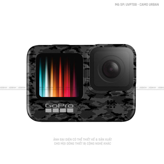 Dán Skin Máy Quay Gopro Vân Nổi Camo Urban | UVPT08