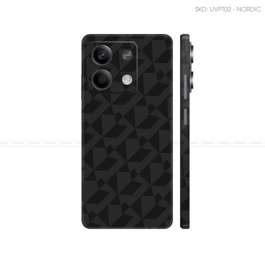 Dán Skin Điện Thoại Xiaomi Redmi 13 Series Vân Nổi Nordic Đen | UVPT02