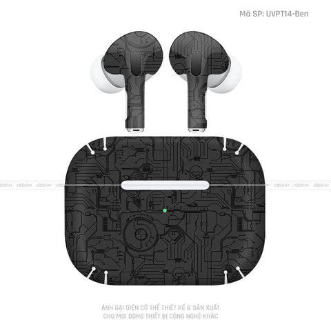 Dán Skin Tai Nghe Airpod Pro/ Pro 2 Vi Mạch 2023 Đen | UVPT14