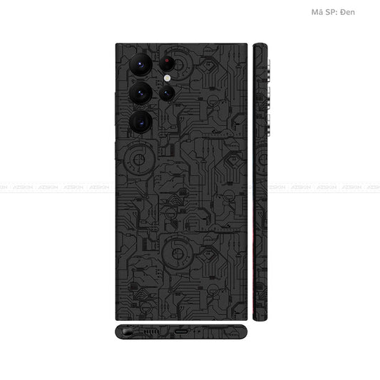 Dán Skin Galaxy S22 Series Vân Nổi Vi Mạch 2023 Đen | UVPT18