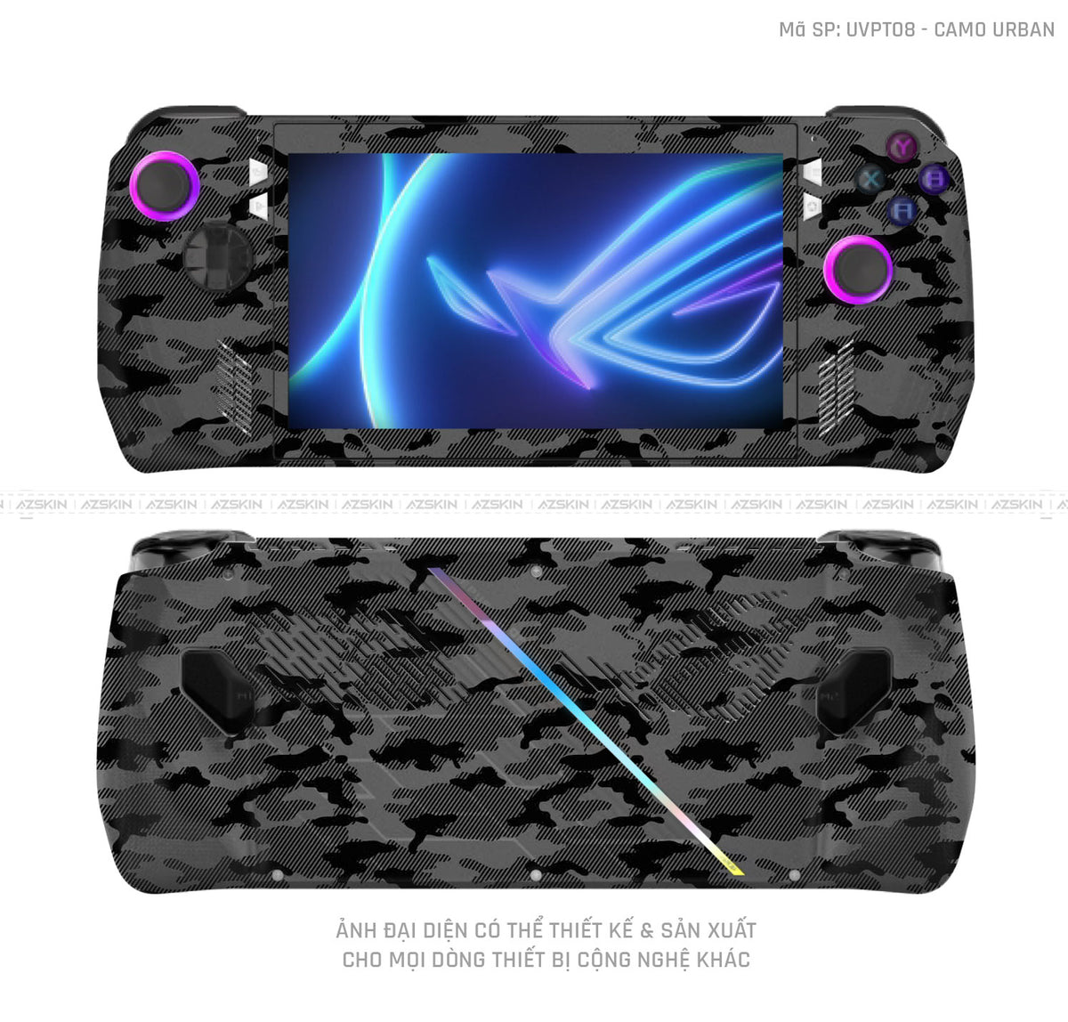 Dán Skin Máy Chơi Game Asus ROG Vân Camo Urban Đen | UVPT08