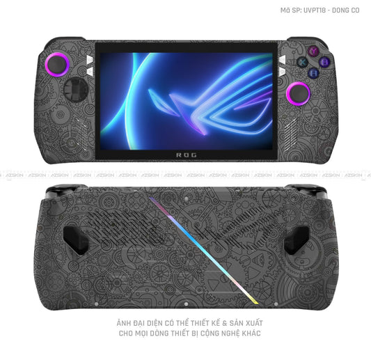 Dán Skin Máy Chơi Game Asus ROG Vân Động Cơ Đen | UVPT18
