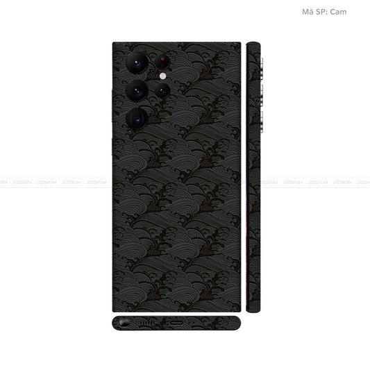 Dán Skin Galaxy S22 Series Vân Nổi Sóng Đen | UVPT09