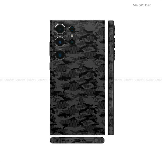 Dán Skin Samsung Galaxy S24 Series Vân Nổi Camo Đen | UVPT08