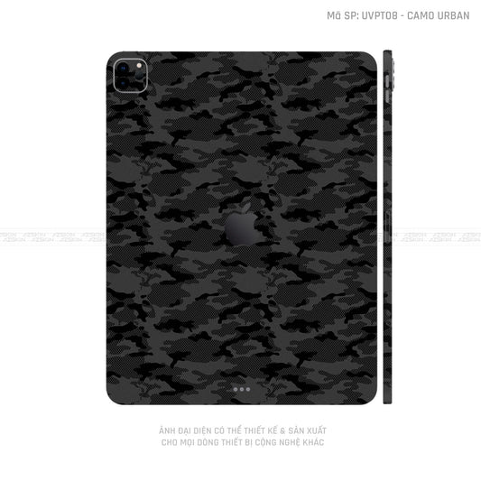 Dán Skin IPad Air Series Vân Camo Urban Đen | UVPT08