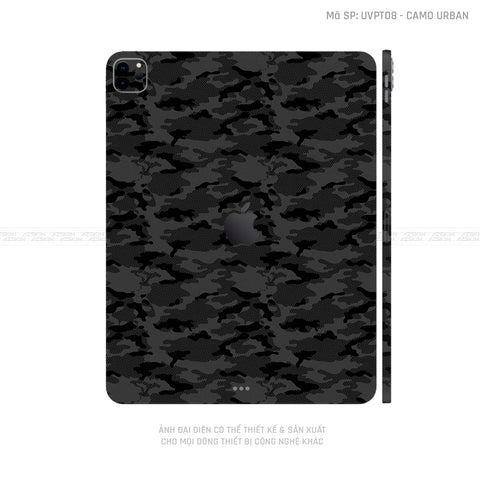 Dán Skin IPad Air Series Vân Camo Urban Đen | UVPT08