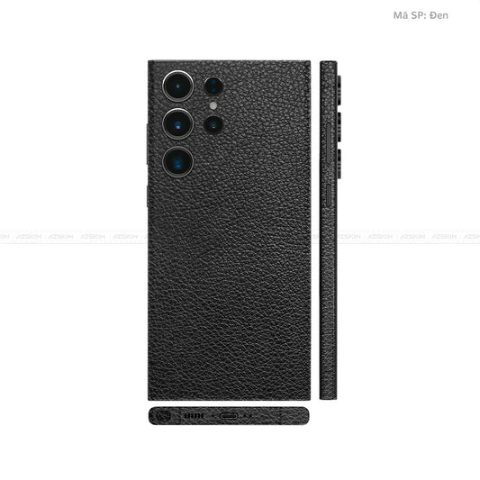 Dán Skin Samsung Galaxy S24 Series Vân Nổi Vân Da Đen | UVPT13