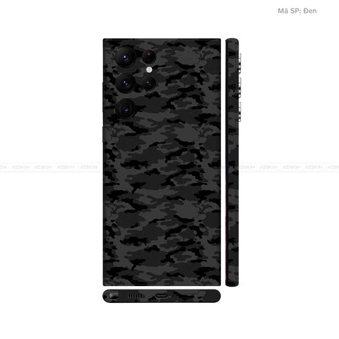 Dán Skin Galaxy S22 Series Vân Nổi Camo Urban Đen | UVPT08