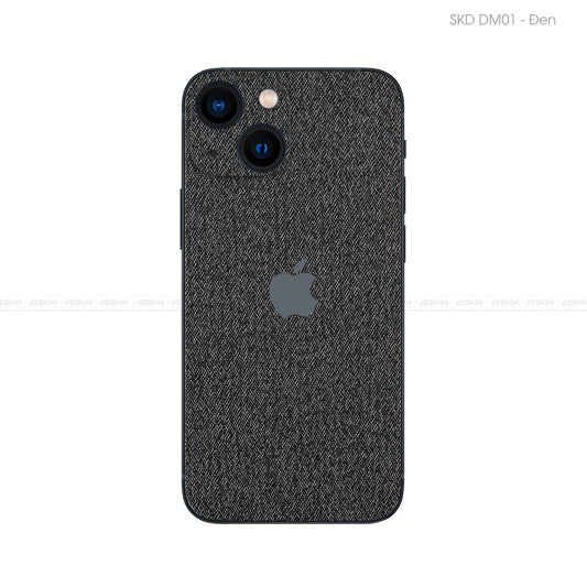 Miếng Dán Da IPhone 14 Series Vân Demin Đen | DM01