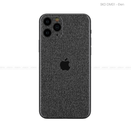 Miếng Dán Da IPhone 11 Series Vân Demin Đen | DM01
