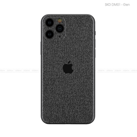 Miếng Dán Da IPhone 11 Series Vân Demin Đen | DM01