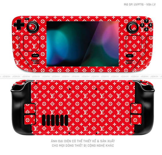 Dán Skin Máy Chơi Game Steam Deck Vân Pattern LV Đỏ Trắng | UVPT16