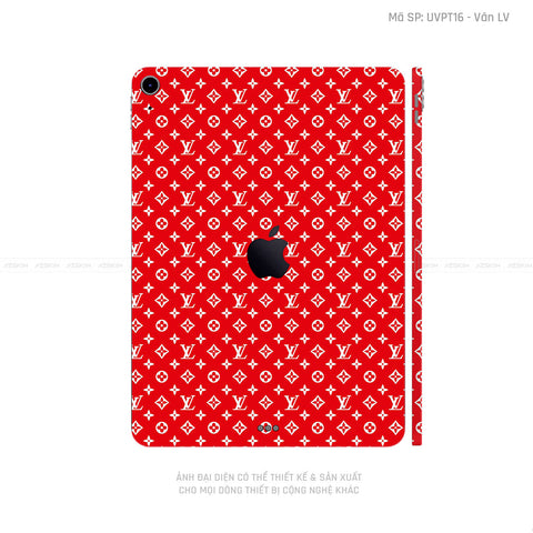 Dán Skin IPad Mini Series Vân LV Đỏ Trắng | UVPT16