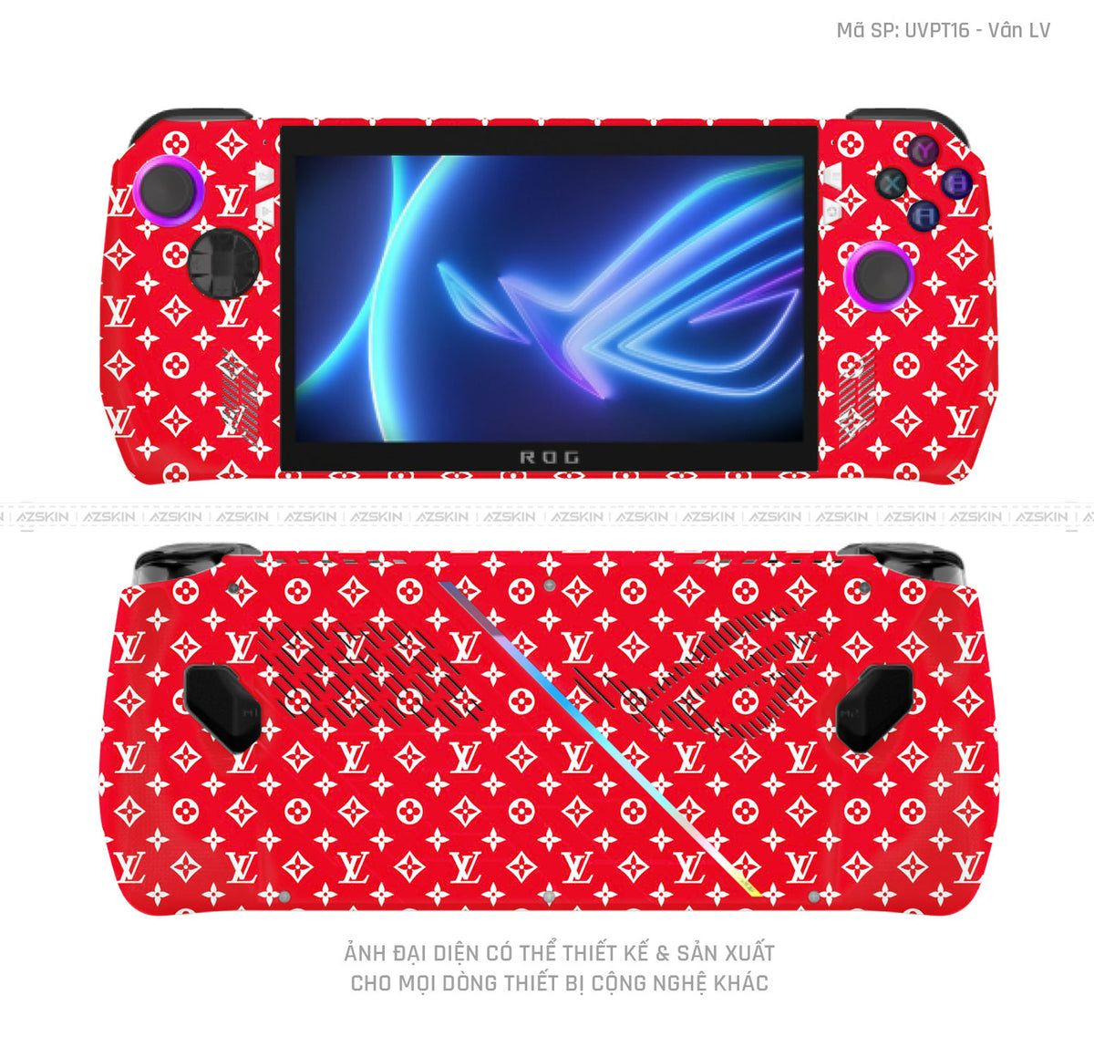 Dán Skin Máy Chơi Game Asus ROG Vân Pattern LV Đỏ Trắng | UVPT16