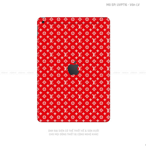 Dán Skin IPad Gen Series Vân Pattern LV Đỏ Trắng | UVPT16