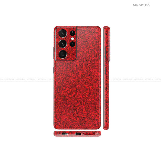Dán Skin Galaxy S21 Series Vân Pattern Cartoon Đỏ | UVPT12