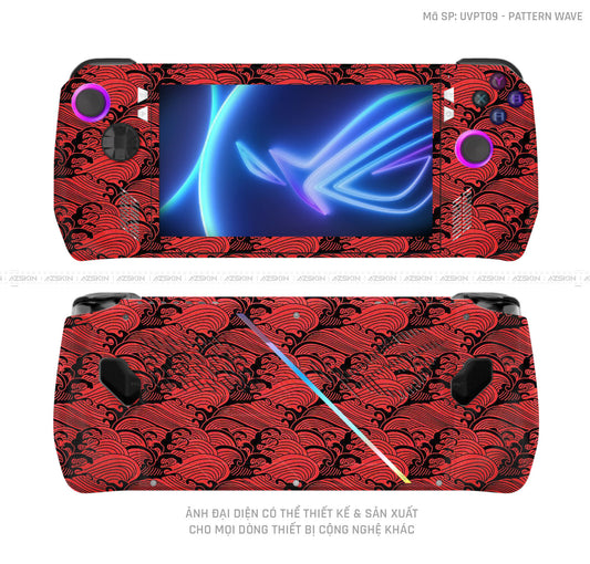 Dán Skin Máy Chơi Game Asus ROG Vân Pattern Wave Đỏ | UVPT09