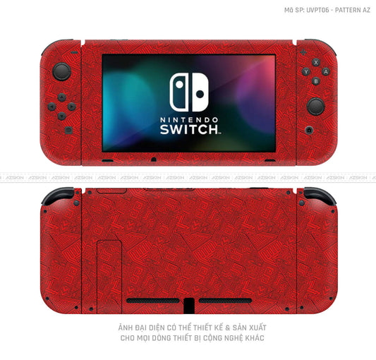 Dán Skin Máy Chơi Game Nintendo Switch Pattern AZ Đỏ | UVPT06