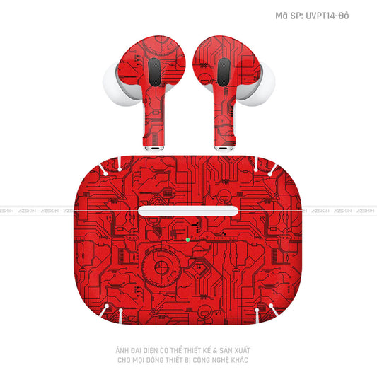 Dán Skin Tai Nghe Airpod 3 Vân Nổi Vi Mạch 2023 Đỏ | UVPT14