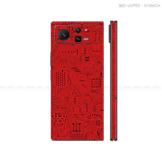 Dán Skin Điện Thoại Xiaomi Mix Fold Series Vân Nổi Vi Mạch Đỏ | UVPT01