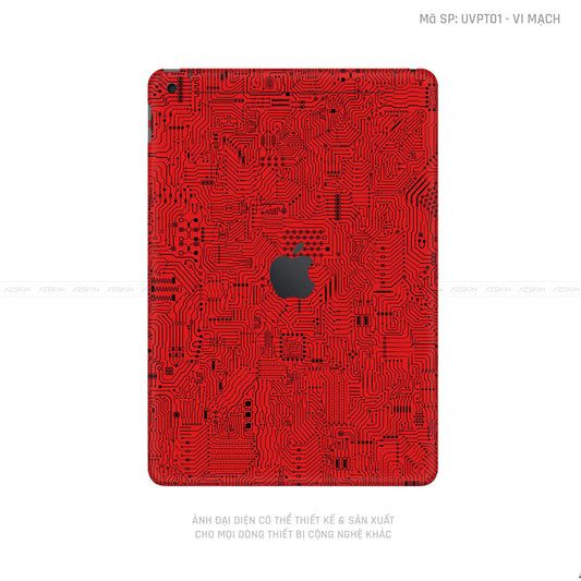 Dán Skin IPad Gen Series Vân Vi Mạch Đỏ | UVPT01