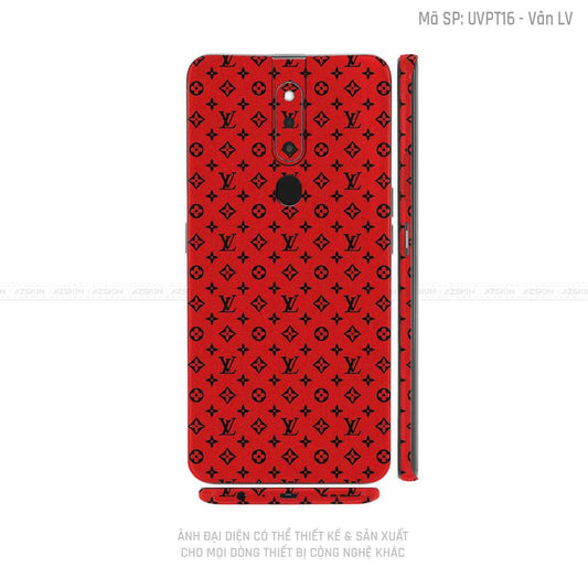 Miếng Dán Skin Điện Thoại OPPO F Series Vân Pattern LV Đỏ | UVPT16