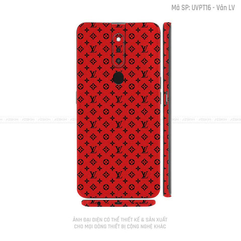 Miếng Dán Skin Điện Thoại OPPO F Series Vân Pattern LV Đỏ | UVPT16